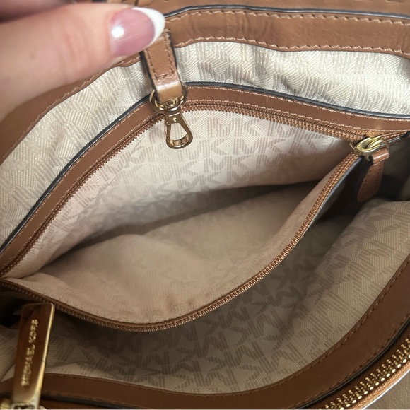 MICHAEL KORS SMALL BROWN WOVEN BEACH SUMMER SPRING TOTE BAG SHOULDER PURSE - Picture 5 of 11